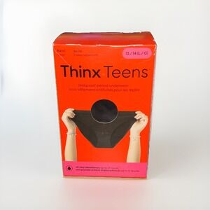 Thinx Teens Leakproof Period Underwear Bikini Size Large 13/14 Black New